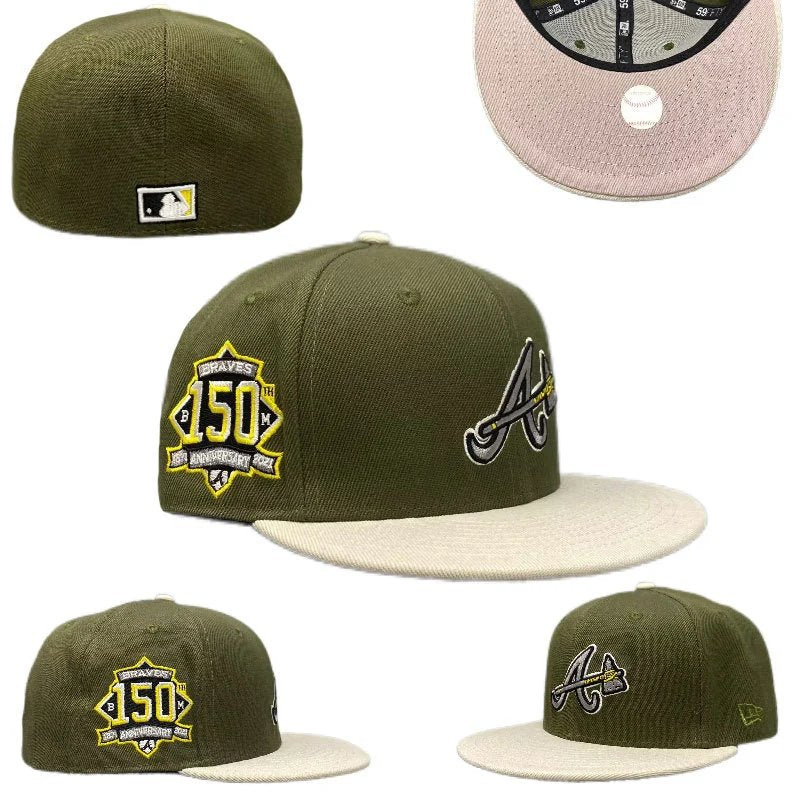 Atlanta Braves Olive 150th Anniversary 59FIFTY Fitted Cap