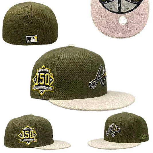 Atlanta Braves Olive 150th Anniversary 59FIFTY Fitted Cap